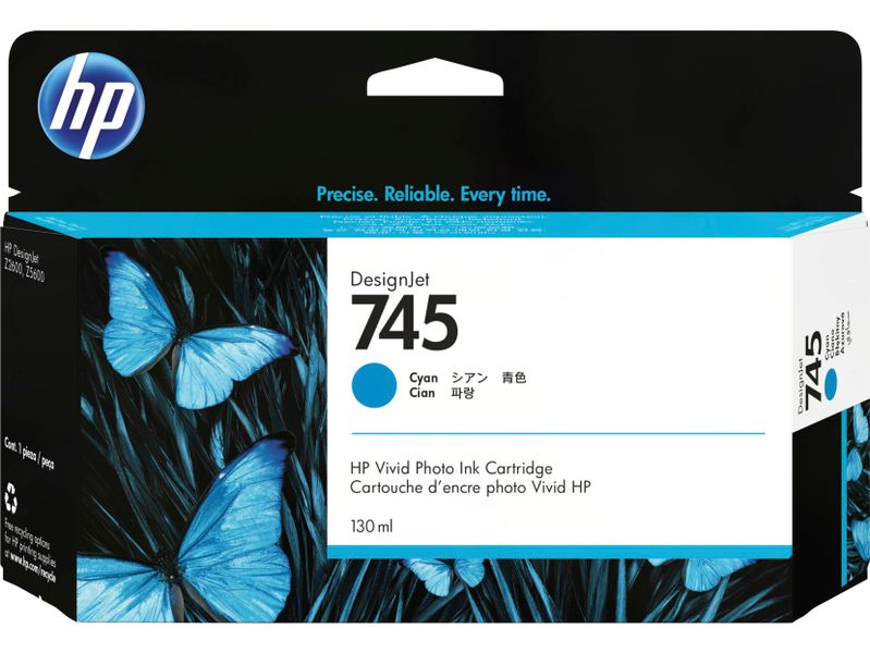 HP 745 atramentová náplň azúrová, F9J97A