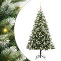 vidaXL Umelý vianočný stromček s umelým snehom 150 LED Teplá biela