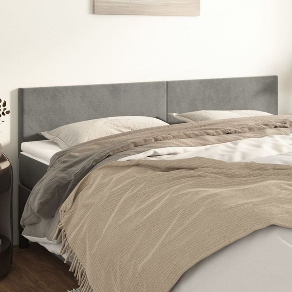 vidaXL Čelá postele 2 ks bledosivé 100x5x78/88 cm zamat