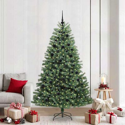 vidaXL Umelý Sklápací Vianočný Stromček Zelená 210 cm PVC a kov