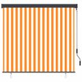 vidaXL Roleta Biela a oranžová 180 x 250 cm Textil a hliník