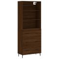 vidaXL Vysoká skrinka hnedý dub 69,5x34x180 cm spracované drevo