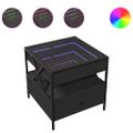 vidaXL Konferenčný stolík s nekonečnými LED čierny 50x50x51 cm
