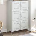 vidaXL Vysoká skrinka biela 68x39x113 cm oceľ