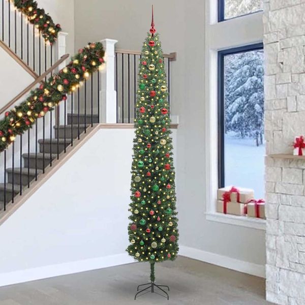 vidaXL Umelý vianočný stromček Zelená 300 cm PVC, oceľ a plast