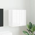 vidaXL TV nástenná skriňa 59,5 x 31 x 60 cm Vysoký lesk bielej