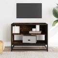 vidaXL TV skrinka dymový dub 61x40x46 cm kompozitné drevo a kov