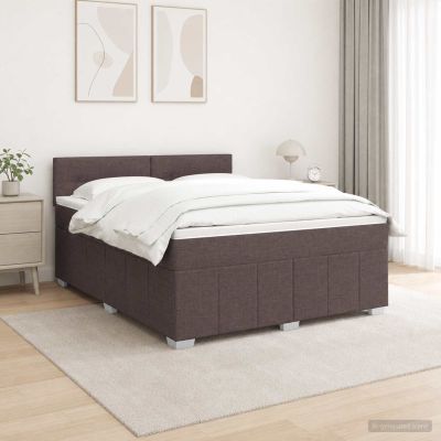 vidaXL Posteľ boxspring s matracom Tmavohnedá 140 x 200 cm Látka
