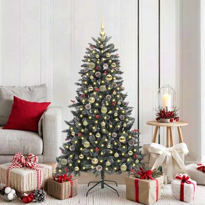 vidaXL Umelý vianočný stromček Zelená 150 cm PVC, plast a oceľ