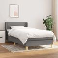 vidaXL Boxspring posteľ s matracom tmavosivá 90x190 cm látka