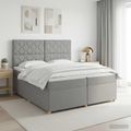 vidaXL Posteľ boxspring s matracom Svetlosivá 200 x 200 cm Látka