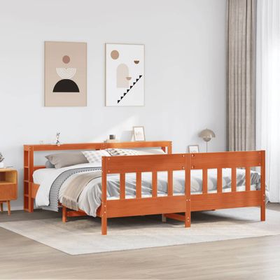 vidaXL Posteľ bez matraca voskovo hnedá 180x200 cm masívna borovica
