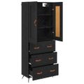 vidaXL Highboard Čierny dub 69,5 x 34 x 180 cm Kompozitné drevo