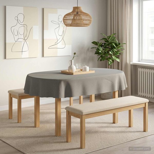 vidaXL Uterák na stôl Oválny Svetlosivá 130 x 180 cm