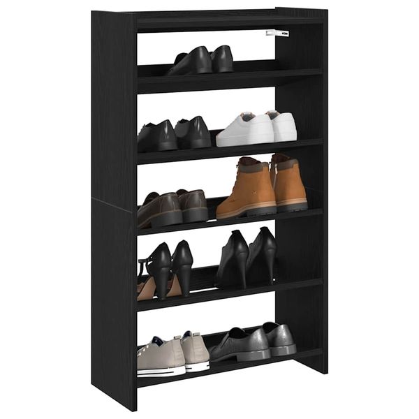 vidaXL Regál na topánky čierny 60x25x100 cm spracované drevo