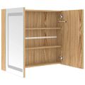vidaXL LED kúpeľňová zrkadlová skrinka farba dubu 80x12x68 cm