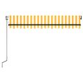 vidaXL Automatická markíza, LED a senzor vetra 350x250 cm, žltá/biela
