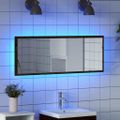 vidaXL Zrkadlo do kúpeľne s LED Čierny dub 100 x 8,5 x 37 cm Sklo