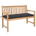 vidaXL Záhradná lavička, antracitová podložka 120 cm, tíkový masív