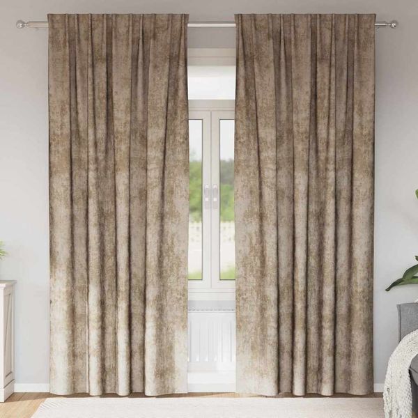 vidaXL Sametové závesy 2 pcs šampanského 260 x 140 cm Zamat