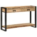 vidaXL Konzolový stôl Hnedá 120 x 33 x 75 cm Masívne mango drevo
