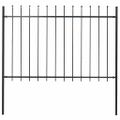 vidaXL Záhradný plot Woerden s vrchnou časťou v tvare oštepu, oceľový 170x120 cm, čierny