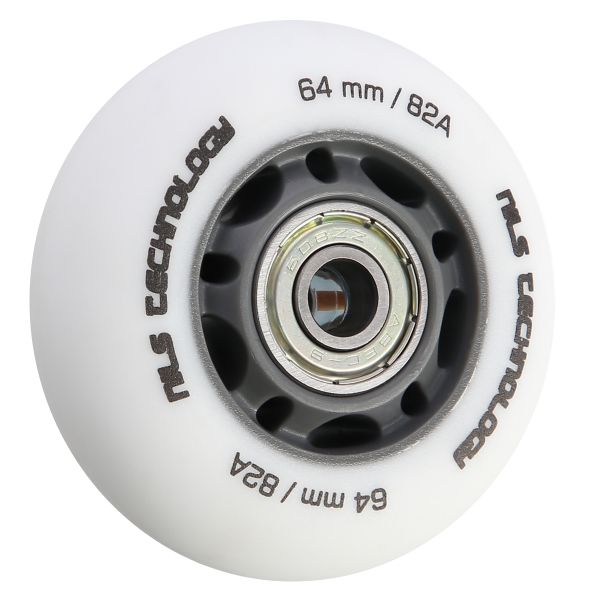 Matné kolieska NILS Extreme PU 64x24 82A s ložiskami ABEC 9, biele, 4 ks
