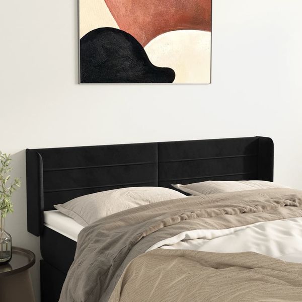 vidaXL Čelo postele so záhybmi čierne 147x16x78/88 cm zamat