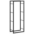 vidaXL Stojan na krbové drevo matný čierny 50x28x132 cm oceľ