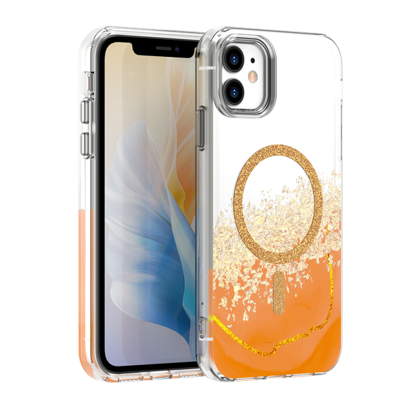 Puzdro Epoxy Mag pre iPhone 11 oranžová