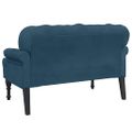 vidaXL Lavička s operadlom modrá 119,5x64,5x75 cm zamat