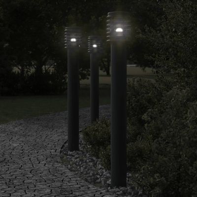 vidaXL Vonkajšia stojaca lampa čierna 110 cm nehrdzavejúca oceľ