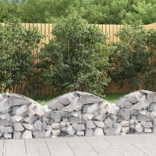 vidaXL Oblúkový gabionový kôš 100x30x40/60 cm pozinkované železo