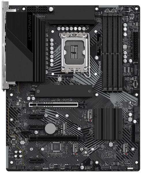 ASRock Z790 PG Lightning / Intel Z790 / LGA1700 / 4x DDR5 / 4x M.2 / HDMI / USB-C / ATX Základní deska, Intel Z790, LGA1700, 4x DDR5 DIMM (max. 128GB), 4x M.2, HDMI, USB typ C, ATX