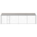 vidaXL Klietka pre psa s strechou Strieborná 800 x 200 x 256 cm