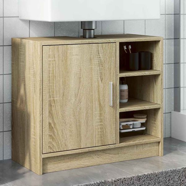 vidaXL Skrinka pod umývadlo, dub sonoma 63x30x54 cm, kompozitné drevo