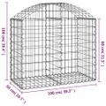 vidaXL Oblúkový gabionový kôš 100x50x80/100 cm pozinkované železo
