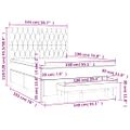 vidaXL Posteľný rám boxsping s matracom tmavomodrý 140x190 cm zamat