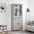 vidaXL Vysoká skrinka sivý dub sonoma 69,5x34x180 cm spracované drevo