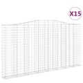 vidaXL Oblúkové gabionové koše 15 ks 400x30x200/220cm pozinkov. železo