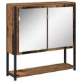 vidaXL Zrkadlová skrinka Staré drevo 60 x 16 x 60 cm Kompozitné drevo