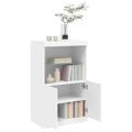 vidaXL Komoda s LED svetlami biela 60,5x37x100 cm
