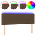 vidaXL Čelo postele s LED tmavohendé 144x5x78/88 cm látka