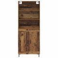 vidaXL Highboard Staré drevo 69,5 x 34 x 180 cm Kompozitné drevo