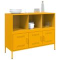 vidaXL Komoda horčicovožltá 100,5x39x79 cm oceľ