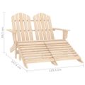 vidaXL 2-miestna záhradná stolička a taburetka Adirondack jedľa