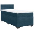 vidaXL Posteľný rám boxsping s matracom tmavomodrý 80x200 cm zamat