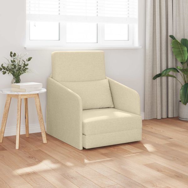 vidaXL Rozkladacia posteľ Krémová 65 x 80 x 83 cm látka