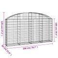 vidaXL Oblúkový gabionový kôš 200x30x100/120 cm pozinkované železo