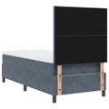 vidaXL Posteľ s pružinovým rámom Tmavo šedá 90 x 190 cm Zamat